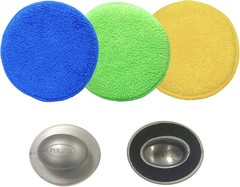 Polyte Microfiber Detailing Wax Applicator Pad w/2 Handles, 5 in, 12 Pa