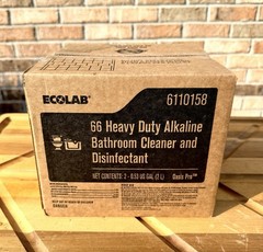 (2) ECOLAB 6110158 2L 66 Heavy Duty Alkaline Bathroom Cleaner BIUB Oct 2027