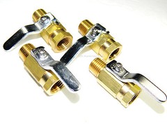 Carpet Cleaning – Brass MxF Mini Shut-Off Valves for Hoses Wands (Set of 4)