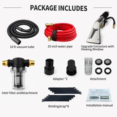 Stainless Steel Extractor Hose Kit for Upholstery, Carpet & Auto Detailing