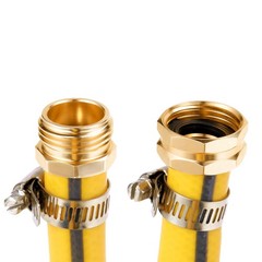 Sanpaint Garden Hose Repair Connector with Clamps, 3/4 inch or 5/8 inch, Gold