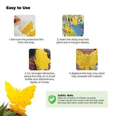 Sticky Insect Traps 40 Pcs – Gnats Fruit Fly for Indoors House – Yellow