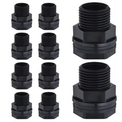 10 Pack Bulkhead Fitting, Garden Hose Threaded 3/4 Inch Male 1.05 inch, Black
