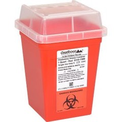 Oakridge Products 1 Quart Sharp Container w/ Slide Lid Red OAKRIDGE PRODUCTS