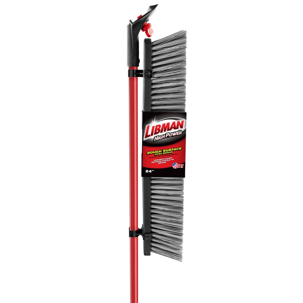 Libman 24in. Rough Surface Push Broom, 60in.L Handle, Model# 879