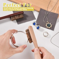 Horsehair Silver Brush Jewelry Cleaning Cloth Set – Detailing Brush for Silve…