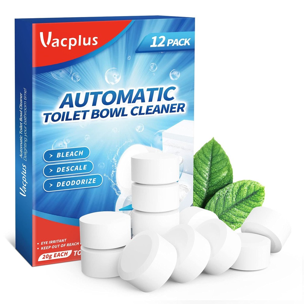 Vacplus Toilet Bowl Cleaner Tablets 12 PACK, 12 Count (Pack of 1), White