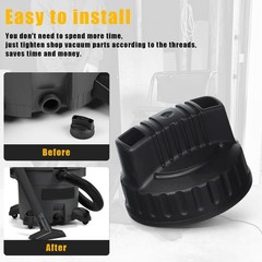 73185 Replacement Part New Drain Cap Wet/Dry Vacs Shop Vacuums, Medium, Black
