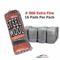 Extra Fine Steel Wool Pads # 000 – High-Quality Professional – 16 Pads Pack