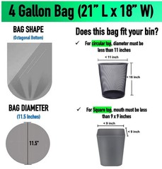 4 Gallon Trash Bags Small Bathroom Garbage Bags Clear Plastic Wastebasket Tra…