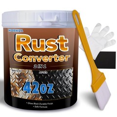 2 in 1 Rust Converter & Metal Primer, 42 Oz Black Rust Inhibitor Paint for Me…