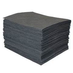 Brady Sorbent Pad Universal Gray 15x19in 27gal Absorbent 100 Pack Polypropylene