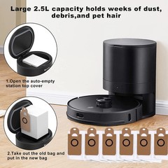 6 Pack Dust Bags for iHome AutoVac Nova Self Empty Robot Vacuum Type 1