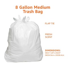 Retailer Basics 8 Gallon Flap Tie Trash Bags Fresh Scent 80 Count 131613