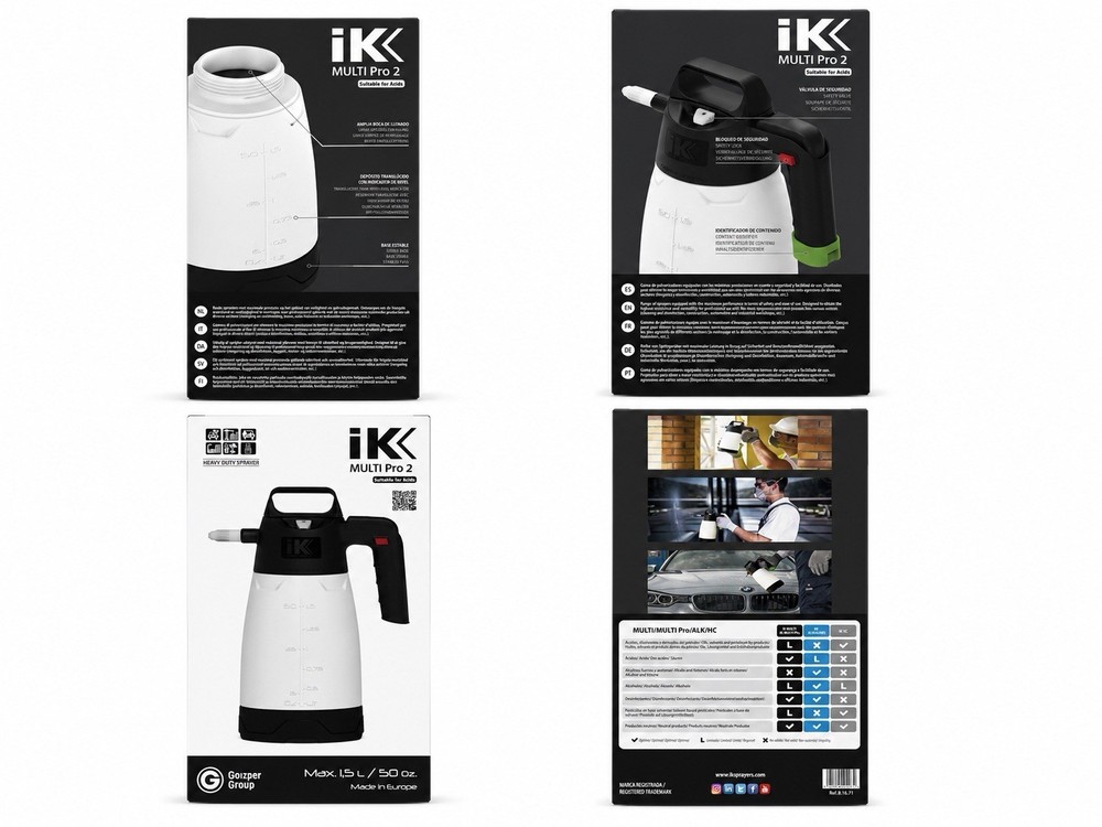 IK MULTI Pro 2 Manual Pump Sprayer, 1.5L (50 oz), Suitable for Acids