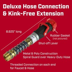 Chapin 6-9481: Deluxe 1-Way Shutoff Hose Connection with Kink-Free Red/Black