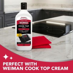 Weiman Cook Top Scrubbing Pads, 3 Count, 2 Pack Cuts 3 Count (Pack of 2), Red