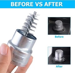 2PCS Car Battery Terminal Cleaning Brush, Metal Vehicle Battery Post Cleaner Bri