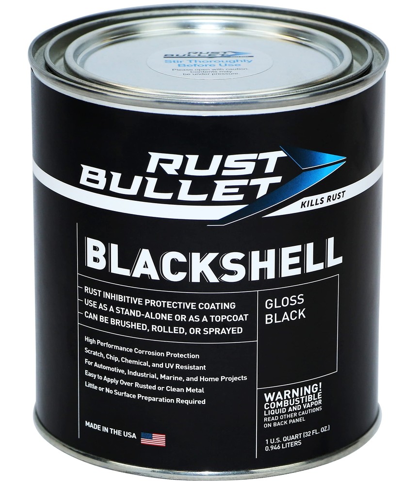RUST BULLET Gloss Black – 1 Quart Corrosion Preventive Paint for Metal