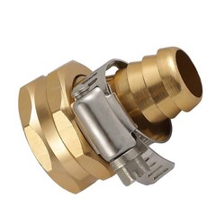 2 Pack 5/8 Inch Brass Thread Garden Hose Connector Inch, 1 Set