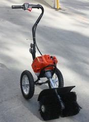 HAND PUSH 52CC GAS POWER BROOM SWEEPER CLEANER DRIVEWAY ARTIFICIAL GRASS SNOW