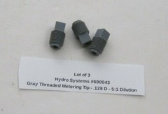 (Qty 3) Hydro Systems 690043 Gray Threaded Metering Tip – .128 D – 5:1 Dilution
