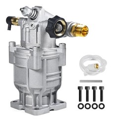 TOOLCY Upgraded Integrated Pressure Washer Pump, 3/4″ Integrated, Silver