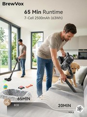 Brewvox Telescopic Cordless Stick Vacuum Cleaner For Pet Hair 40Kpa Powerful