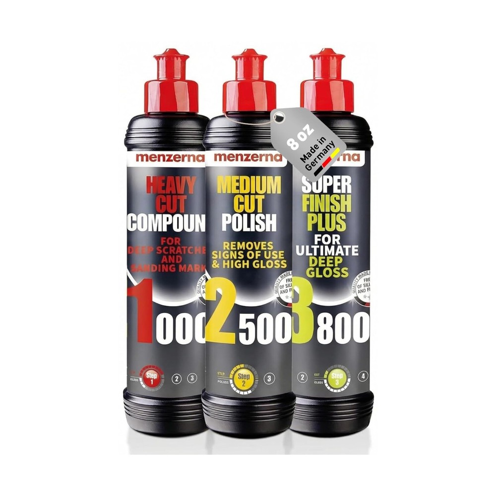 menzerna Polishing Set 8oz – HCC1000, MCC2500 & 3800 | 3-Step S… USA Fas