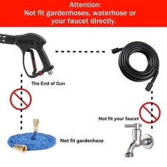 M MINGLE Short High Pressure Washer Gun, 5000 PSI, Replacement for Hot Black