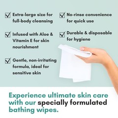 Nurture XL Ultra Thick Body Wipes for Adults w/Aloe | 40 1 Count (Pack of 40)