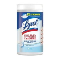 2 ~ Lysol Fiber Weave Disinfecting Wipes 80 pk Crisp Linen Scent 3x Stronger New