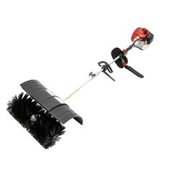 52cc Gas Power Sweeper Broom Handheld Driveway Turf Artificial Grass Snow Clean