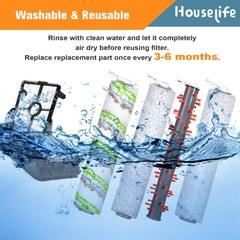 Houselife 4 Brush Rolls And 2 Hepa Filters Replacement Parts Compatible Bissell