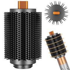 YTCHYYSK Upgraded Large Round Volumizing Brush Attachment for 3.3in, Gold