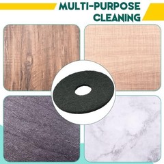 12″ Black Scrubbing Pads for Floor Buffers – Non-Woven Cleaning Pads, 2 Pack