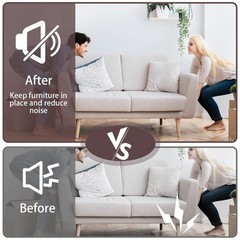 12Pcs 2×2 Inch Square Felt Furniture Pads, Self Adhesive Cuttable Anti Brown