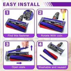 Soft Roller Cleaner Head Compatible with Dy son V10 V11 V15 1 Pack, purple7
