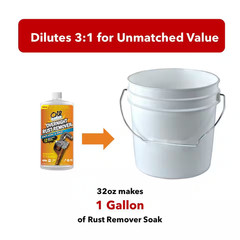 32 Oz. Overnight Rust Remover Soak Metal Polish Cleaner – Concentrate Makes 1 Ga