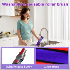 Soft Roller Cleaner Head Compatible with Dy son V10 V11 V15 1 Pack, purple7