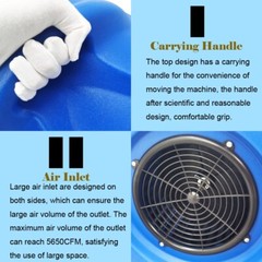 110V 3 Speed 5650CFM Air Mover Wet Carpet Water Dryer Floor Blower Fan 900W