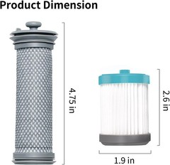 keluke 3-pack Cordless Vacuum Filter Replacement Compatible with Tineco 3P