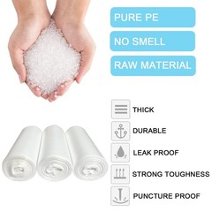 5 Gallon Trash Bags – 20 Liter Strong Garbage Bags Small Clear Liners for Off…