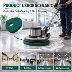 12″ Cleaning Orbiter Pads – 3pcs Green for Oreck Floor Scrubber & Buffer, Deep C