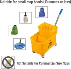 Ergonomic Mop Bucket with Wringer, Small Mop Compatible