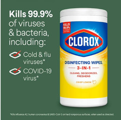 Clorox Bleach-Free Disinfecting and Cleaning Wipes, Crisp Lemon, 75 Count