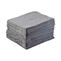 Brady Bpu100 Sorbent Pad, 20 Gal, 15 In X 17 In, Universal, Gray, Polypropylene