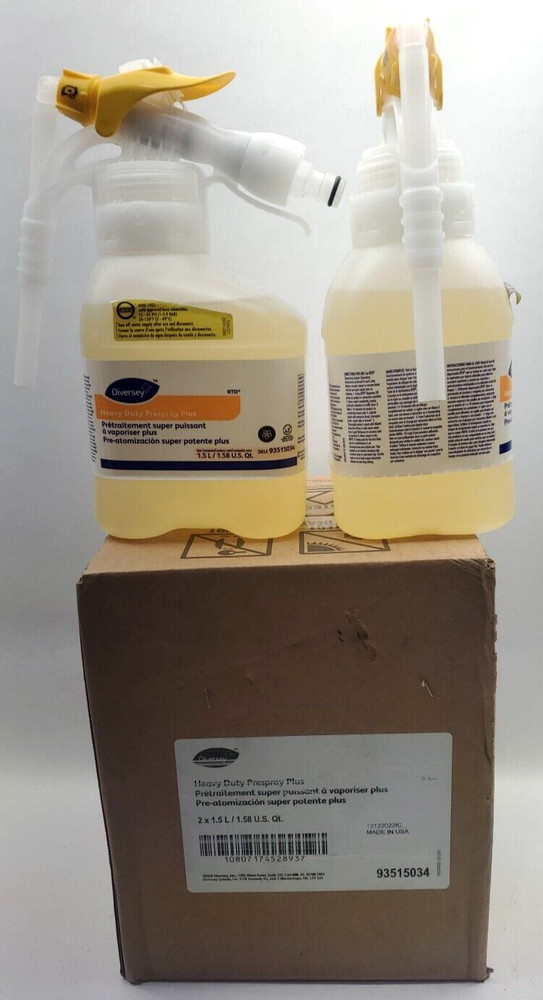 CASE OF 2 Diversey 93515034 HEAVY DUTY Prespray Plus Carpet Cleaner, 1.5 L