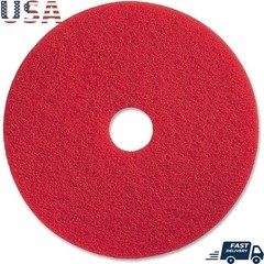 Red Buffing Floor Pad Rotary Scrubbers Light-Duty Scrubbing Dry Buffing 5 Pack