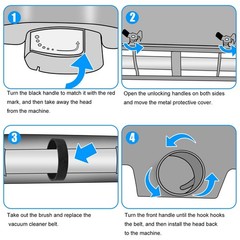 PEUTIER 4pcs Vacuum Replacement Belt for Kirby, Circumference Medium, Black
